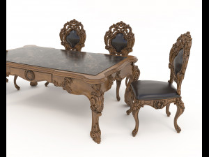 Classic Dining Table and Chairs 20 3D Модель