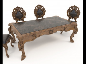 Classic Dining Table and Chairs 20 3D Модель