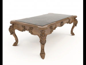 Classic Dining Table and Chairs 20 3D Model