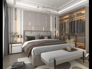 Modern Bedroom Interior Scene 22 3D Model