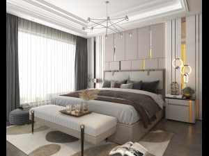 Modern Bedroom Interior Scene 22 3D 模型