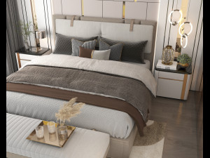 Modern Bedroom Interior Scene 22 3D 模型