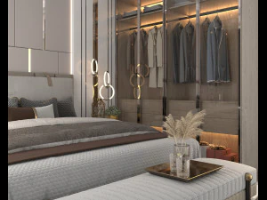 Modern Bedroom Interior Scene 22 3D Model