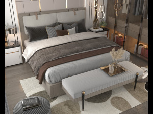 Modern Bedroom Interior Scene 22 3D 模型