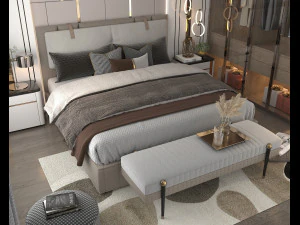 Modern Bedroom Interior Scene 22 3D Model