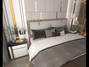 Modern Bedroom Interior Scene 22 3D Model