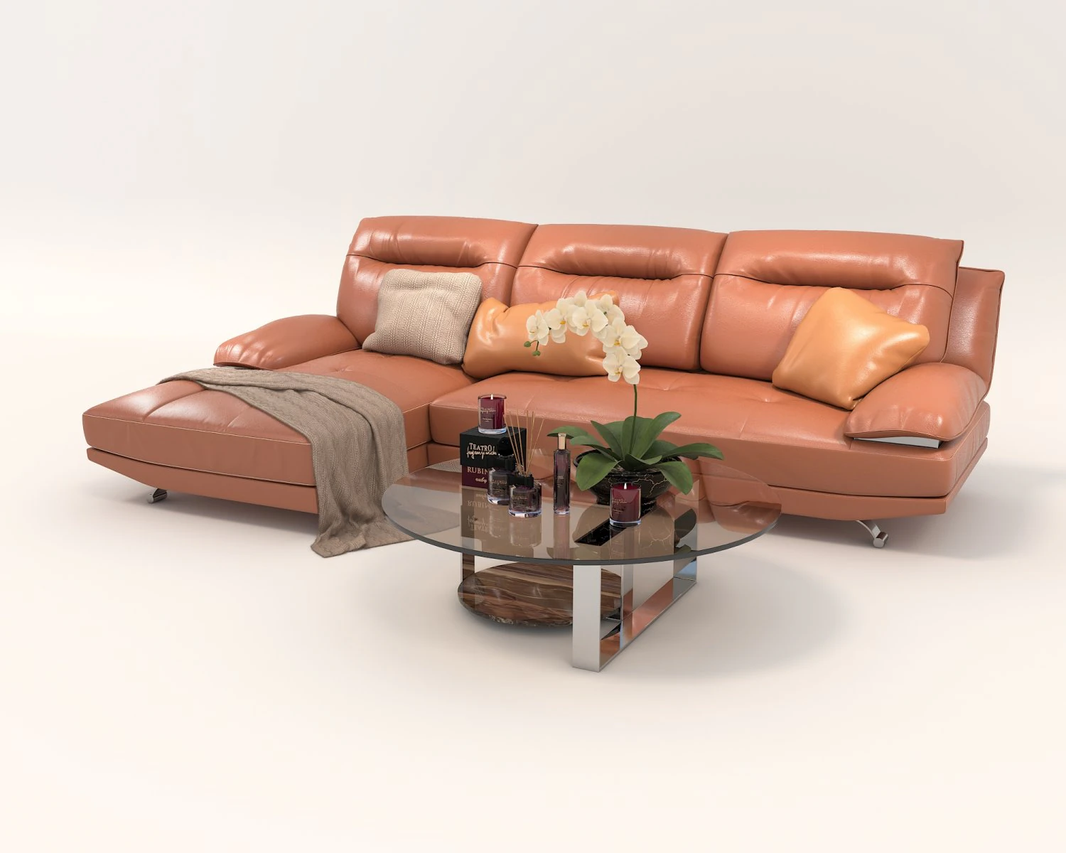 Modern Sofa and Coffee Table 3 3D Model .c4d .max .obj .3ds .fbx .stl .blend