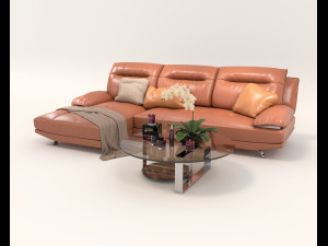 Modern Sofa and Coffee Table 3 3D Model