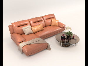 Modern Sofa and Coffee Table 3 3D Model