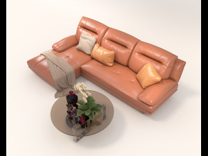 Modern Sofa and Coffee Table 3 3D Model