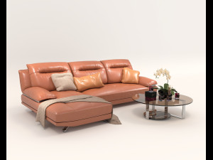 Modern Sofa and Coffee Table 3 3D Model