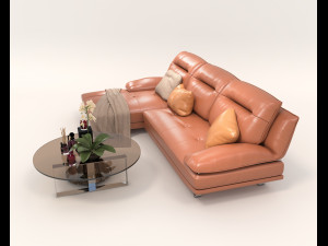 Modern Sofa and Coffee Table 3 3D Model
