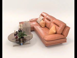 Modern Sofa and Coffee Table 3 3D Model
