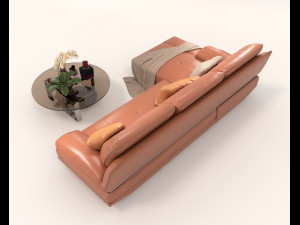 Modern Sofa and Coffee Table 3 3D Model