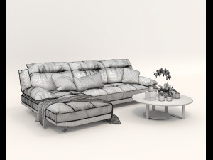 Modern Sofa and Coffee Table 3 3D Model