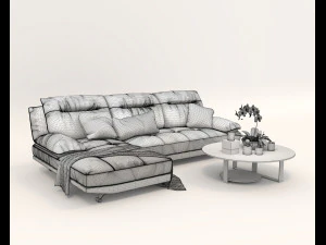 Modern Sofa and Coffee Table 3 3D Model