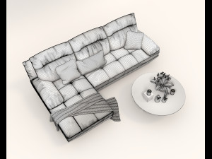 Modern Sofa and Coffee Table 3 3D Model