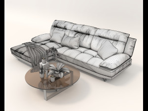 Modern Sofa and Coffee Table 3 3D Model
