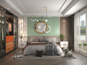 Modern Bedroom Interior Scene 23 3D Model