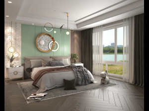 Modern Bedroom Interior Scene 23 Modello 3D