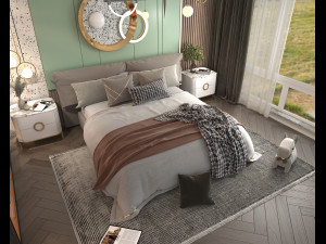 Modern Bedroom Interior Scene 23 Modello 3D