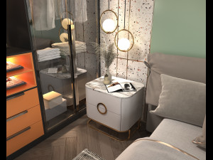 Modern Bedroom Interior Scene 23 Modello 3D