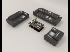Modern Sofa and Coffee Table 4 3D Model