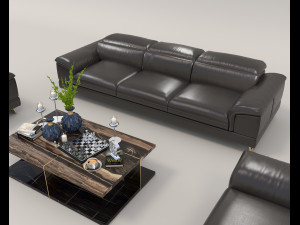 Modern Sofa and Coffee Table 4 3D मॉडल