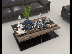 Modern Sofa and Coffee Table 4 3D Model