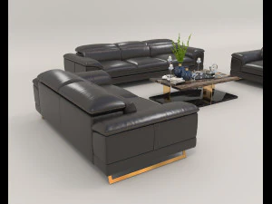 Modern Sofa and Coffee Table 4 3D Model