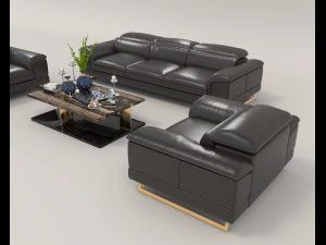 Modern Sofa and Coffee Table 4 3D Model