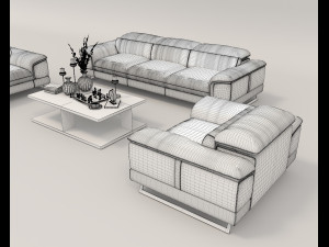 Modern Sofa and Coffee Table 4 3D मॉडल