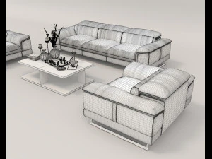 Modern Sofa and Coffee Table 4 3D Model