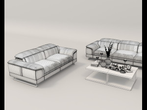 Modern Sofa and Coffee Table 4 3D मॉडल