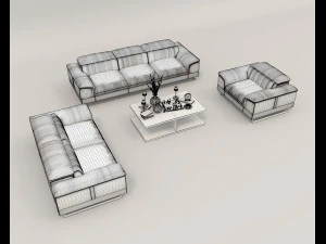 Modern Sofa and Coffee Table 4 3D Model
