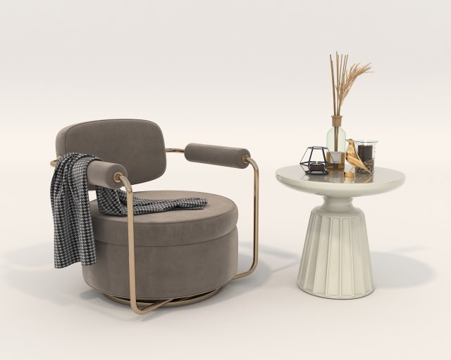 Contemporary Style Coffee Table and Armchair 16 Modelo 3D .c4d .max .obj .3ds .fbx .stl .blend 