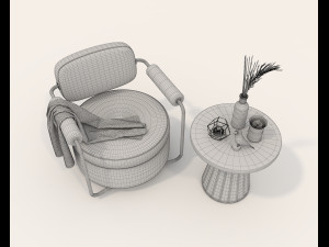 Contemporary Style Coffee Table and Armchair 16 Modelo 3D