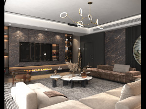 Modern Living Room Scene 3 Modelo 3D