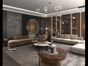 Modern Living Room Scene 3 3D Model