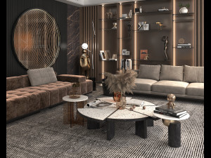 Modern Living Room Scene 3 Modelo 3D