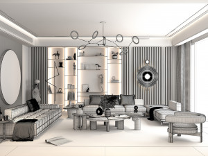 Modern Living Room Scene 3 Modelo 3D