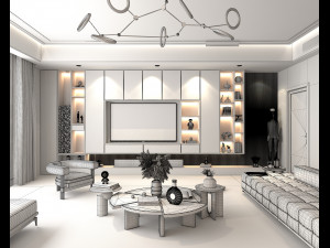 Modern Living Room Scene 3 Modelo 3D