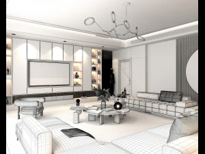 Modern Living Room Scene 3 3D Model