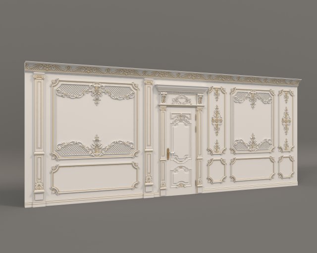 Classic Interior Wall Decoration 12 Model 3D .c4d .max .obj .3ds .fbx .stl .blend 
