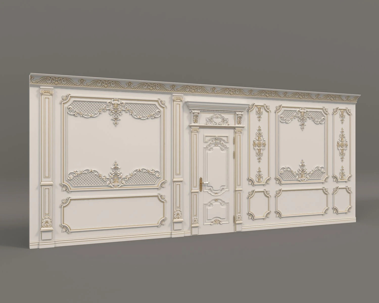 Classic Interior Wall Decoration 12 3D Model .c4d .max .obj .3ds .fbx .stl .blend 
