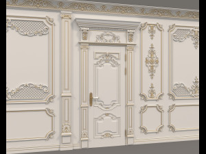 Classic Interior Wall Decoration 12 Model 3D