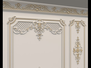 Classic Interior Wall Decoration 12 Model 3D