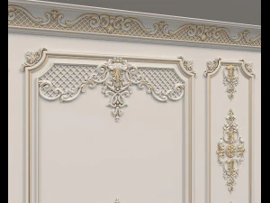 Classic Interior Wall Decoration 12 3D Model
