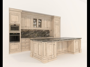European Style Kitchen 7 Model 3D
