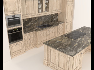 European Style Kitchen 7 Model 3D